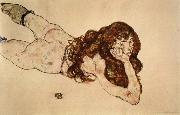 Egon Schiele Female Nude Lying on  Her Stomach France oil painting artist